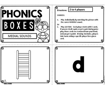 Medial Consonant Sounds Phonics Boxes ELA Task Cards - Image 2