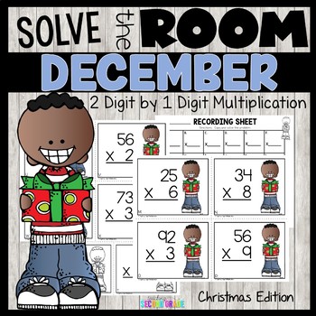 2 Digit by 1 Digit Multiplication Christmas Math Task Cards - Teaching ...