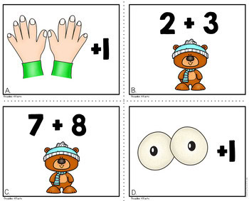 Winter Doubles Plus 1 Game Math Task Cards - Image 3
