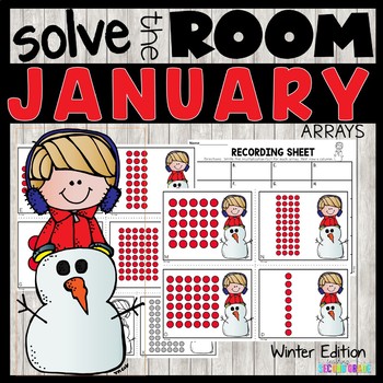 Winter Arrays and Repeated Addition Math Task Cards