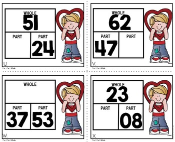 Valentine's Day Part Part Whole Math Task Cards with Regrouping - Image 2