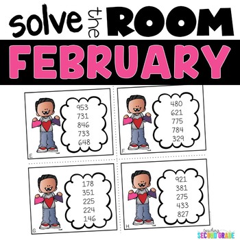 Valentine's Day Ordering Numbers from Least to Greatest Math Task Cards