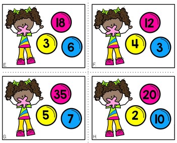 Fact Families Multiplication and Division Math Task Cards - Teaching ...