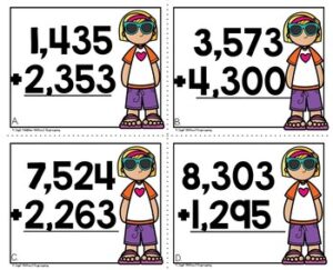 4 Digit Addition Without Regrouping Math Task Cards - Teaching Ideas ...
