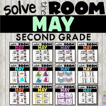 May Task Cards Math 2nd Grade