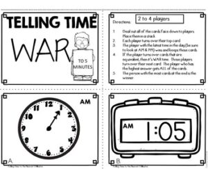 Telling Time to the 5 Minutes Math Game - Teaching Ideas Made Easy
