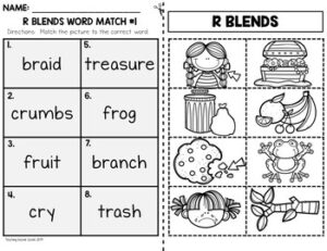 R Blends Cut and Paste ELA Worksheets - Teaching Ideas Made Easy