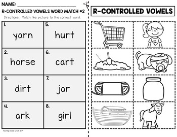 R Controlled Vowels Cut and Paste Worksheets | Bossy R Phonics K-2 - Image 2