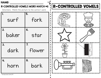 R Controlled Vowels Cut and Paste Worksheets | Bossy R Phonics K-2 - Image 3