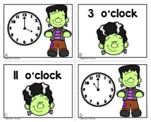 Telling Time to the Hour Halloween Math Task Cards - Teaching Ideas ...
