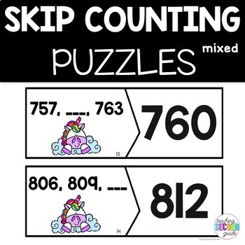 Skip Counting by 2, 5, and 10 Math Puzzles