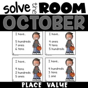 Halloween Place Value Math Task Cards