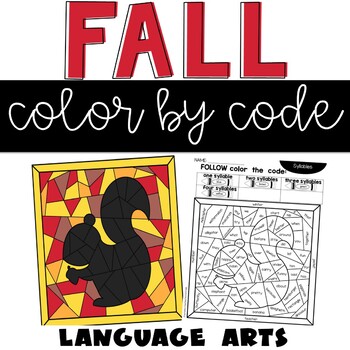 Fall Color by Code Grammar with Blends and Short Vowels - Teaching ...