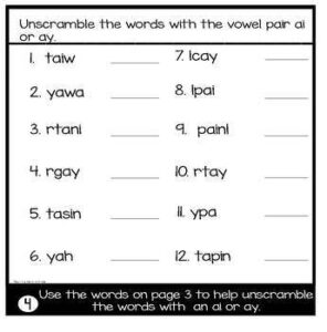 Flip Book with ai and ay Long Vowel Sounds - Teaching Ideas Made Easy