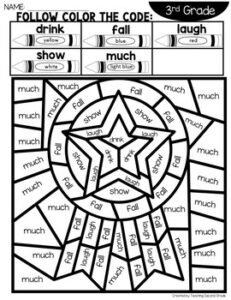 Color by Code 3rd Grade Sight Words for Veterans Day - Teaching Ideas ...