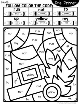 Sight Words Thanksgiving Color by Code with Pre-Primer Words - Image 3