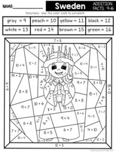 Christmas Around the World Color by Code with Addition and Subtraction ...
