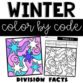 Winter Division Facts Color by Code - Teaching Ideas Made Easy