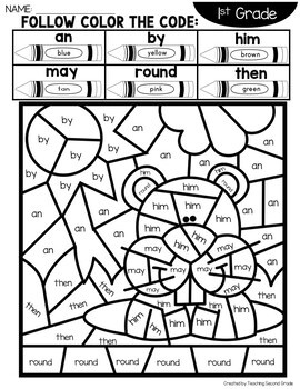 Groundhog Day Color by Code Sight Words with 1st Grade Words - Image 2