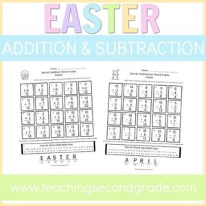 Easter Addition and Subtraction Worksheets