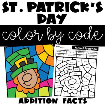 Color by Number St. Patrick's Day Addition Facts