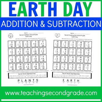 Earth Day Addition and Subtraction Worksheets
