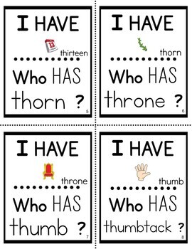 I Have Who Has with TH Digraphs - Image 2