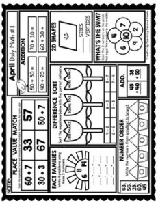 April Home Learning Packet 1st Grade - Teaching Ideas Made Easy