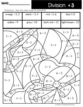 Color by Number Division Facts Back to School - Image 2