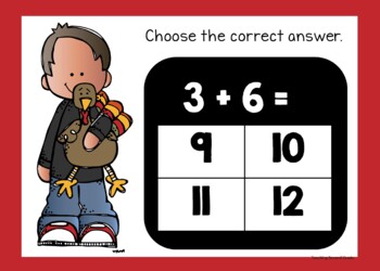 Thanksgiving Google Slides™ Addition Facts Practice Set 1 - Image 2