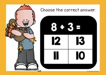 Thanksgiving Google Slides™ Addition Facts Practice Set 1 - Image 3
