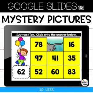 10 Less Google Slides™ Mystery Pictures