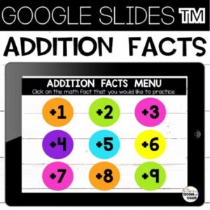 Addition Google Slides™ {+1 to +9) Math Fact Fluency