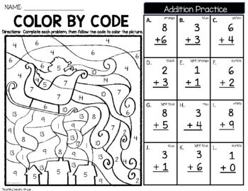 Christmas Color by Number {differentiated} Addition, 2-Digit Addition Set 2 - Image 2