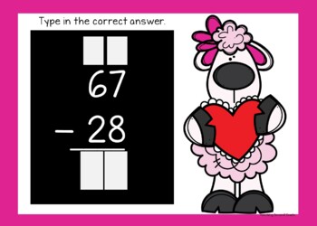 2 Digit Subtraction with Regrouping Valentine's Day Google Slides ...