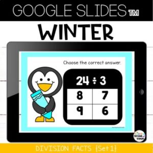 Division Google Slides™ Winter Set 1: Great practice for grades 2, 3, and 4