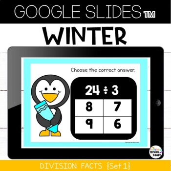 Division Google Slides™ Winter Set 1: Great practice for grades 2, 3, and 4