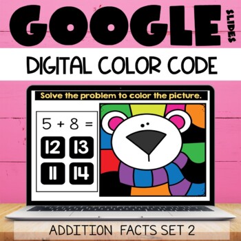 Winter Google Slides™ Addition Facts Set 2 | Digital Color Code ...