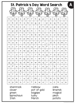 Differentiated March Word Searches with St. Patrick's Day - Image 2