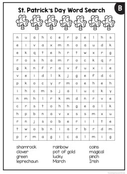 Differentiated March Word Searches with St. Patrick's Day - Image 3