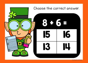 St Patrick's Day Math for Google Classroom™ {slides} Addition Facts Set 2 - Image 2