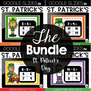 Google Slides™ St Patricks Day Addition Subtraction Facts for Google Classroom