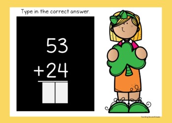 2 Digit Addition without Regrouping St Patrick's Day Google Slides™ - Image 2