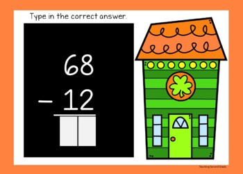 Google Classroom 2 Digit Subtraction without Regrouping St Patrick's Day - Image 2