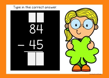 Google Classroom 2 Digit Subtraction with Regrouping St Patrick's Day - Image 3