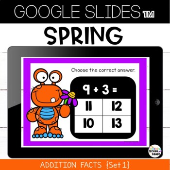 Spring Math Google Slides™ Addition Facts Practice Set 1