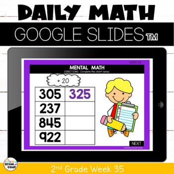 Google™ Classroom Daily Math Morning Work 2nd Grade Week 35