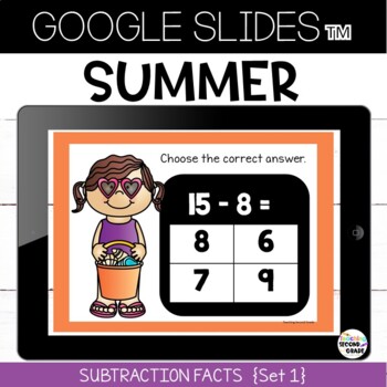 Summer Subtraction Google Slides™ Facts Practice Set 1 Google Classroom