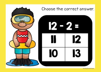 Summer Subtraction Google Slides™ Facts Practice Set 1 Google Classroom - Image 2