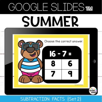 Summer Subtraction Google Slides™ Facts Practice Set 2 Google Classroom